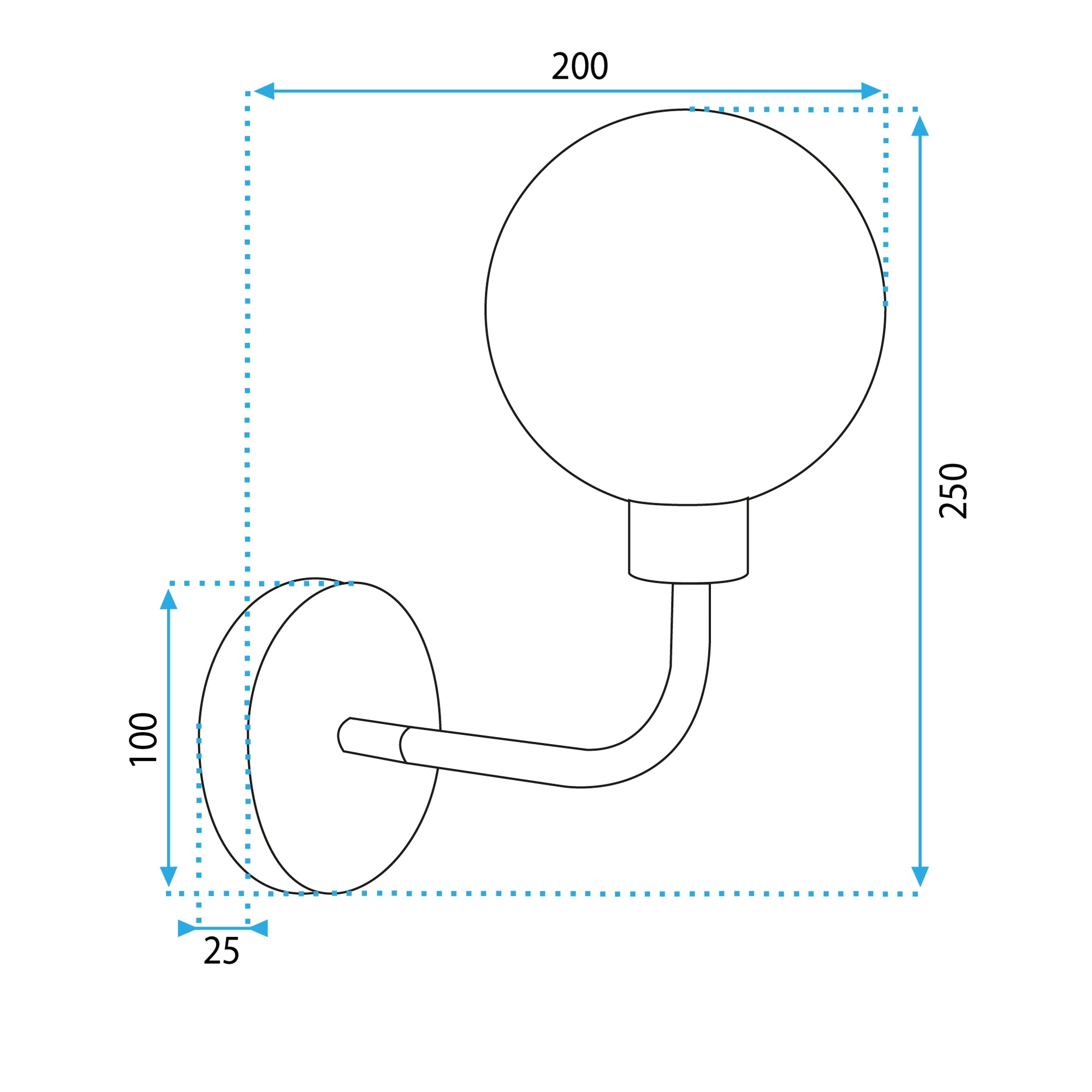 LAMPA ŚCIENNA KINKIET APP1301-1W Czarno Złota  6