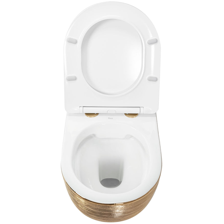 Misa WC podwieszana Carlo Flat złota szczotkowana