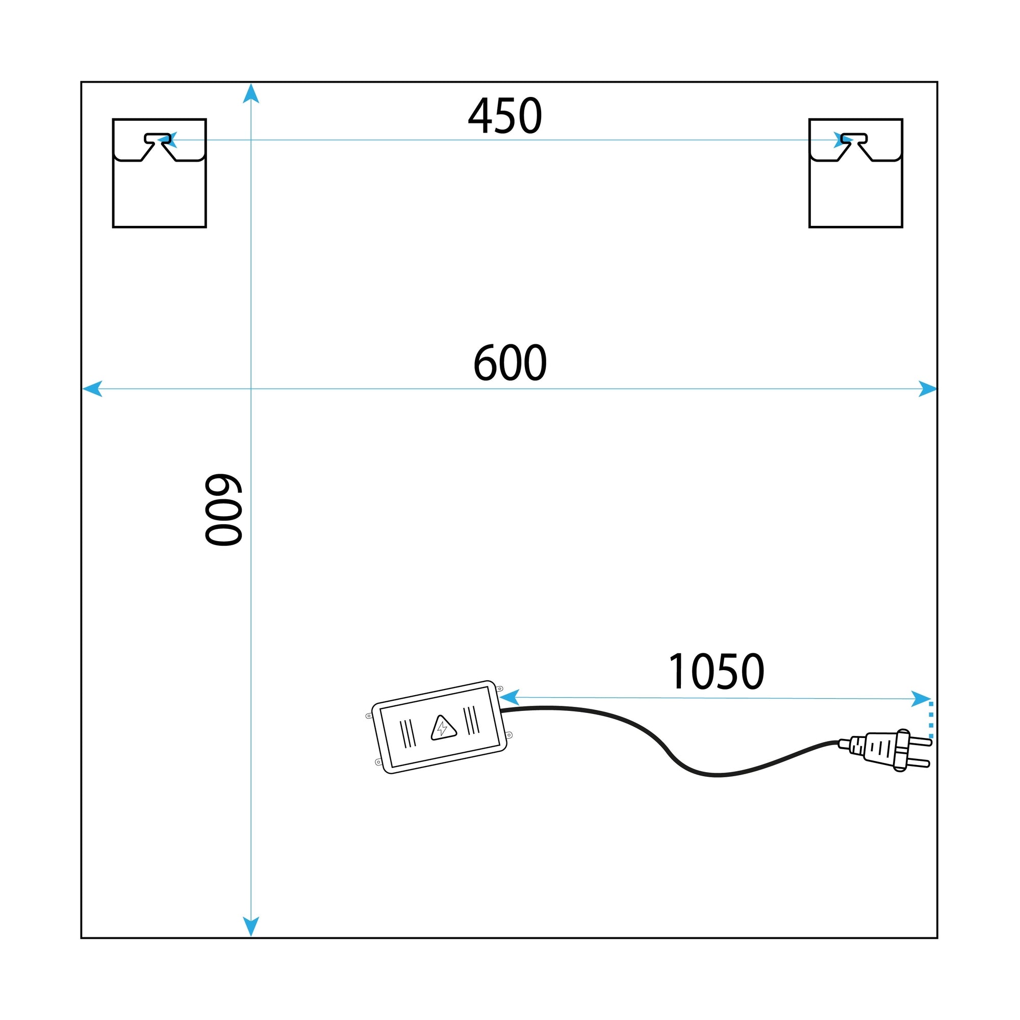 Lustro Ścienne Led 60x60 Yh-bl-12  5
