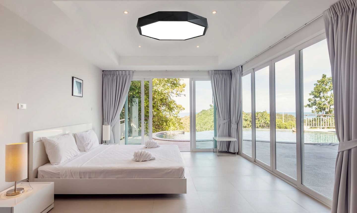 Lampa Plafon Diamond APP862-C 40 cm Czarna