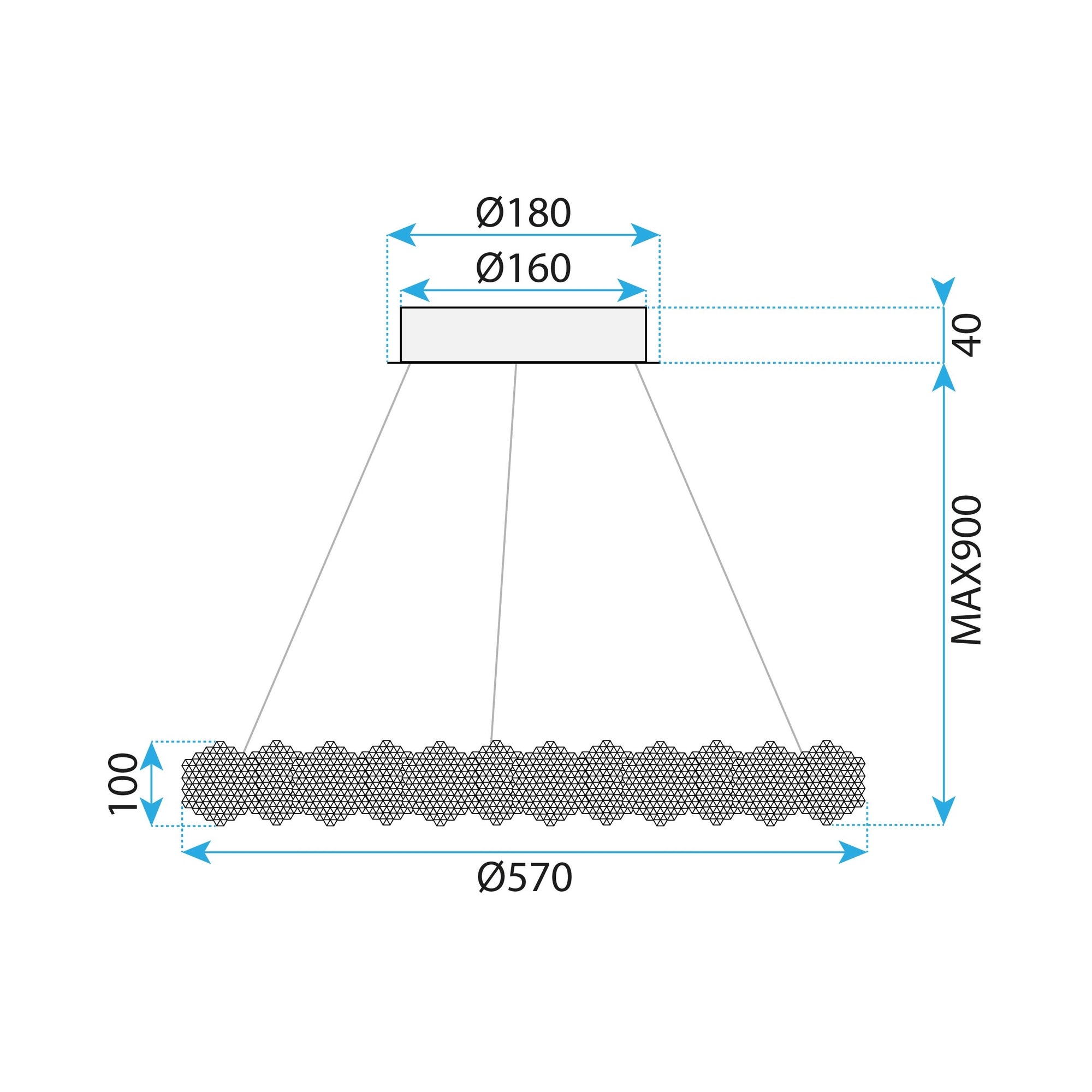 Lampa Wisząca Led Ms017-cp Chrom 57cm  6