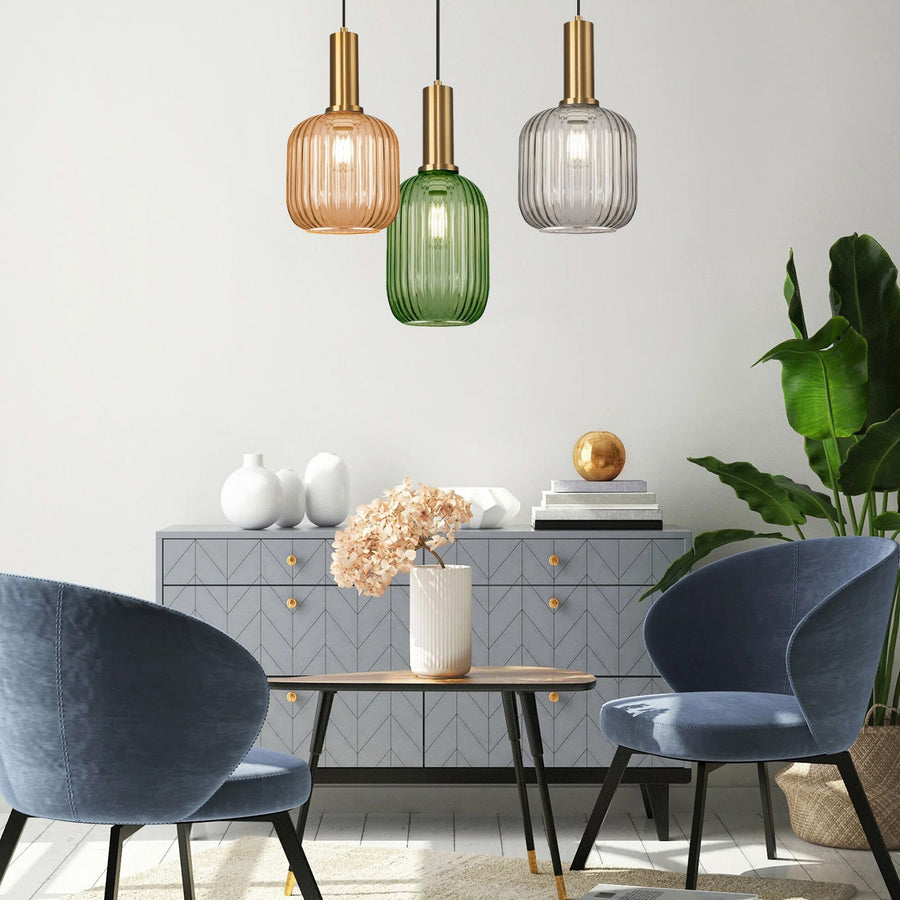 Lampa Sufitowa Wisząca Szklana APP459-1CP Zielona