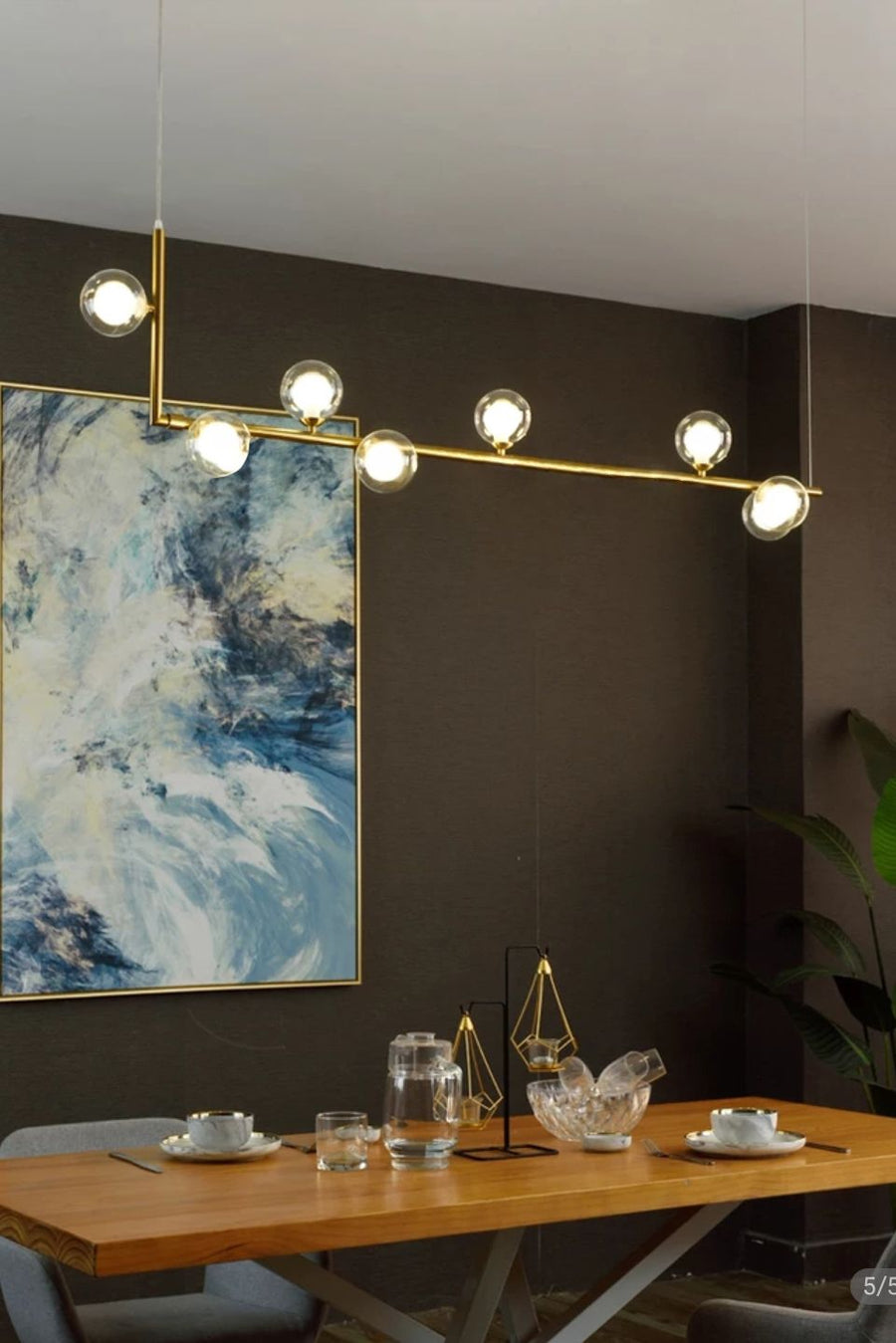 Lampa Wisząca Szklane Kule 8 szt APP615-8CP Złota