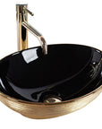 Umywalka nablatowa Rea Sofia Black Gold Brush
