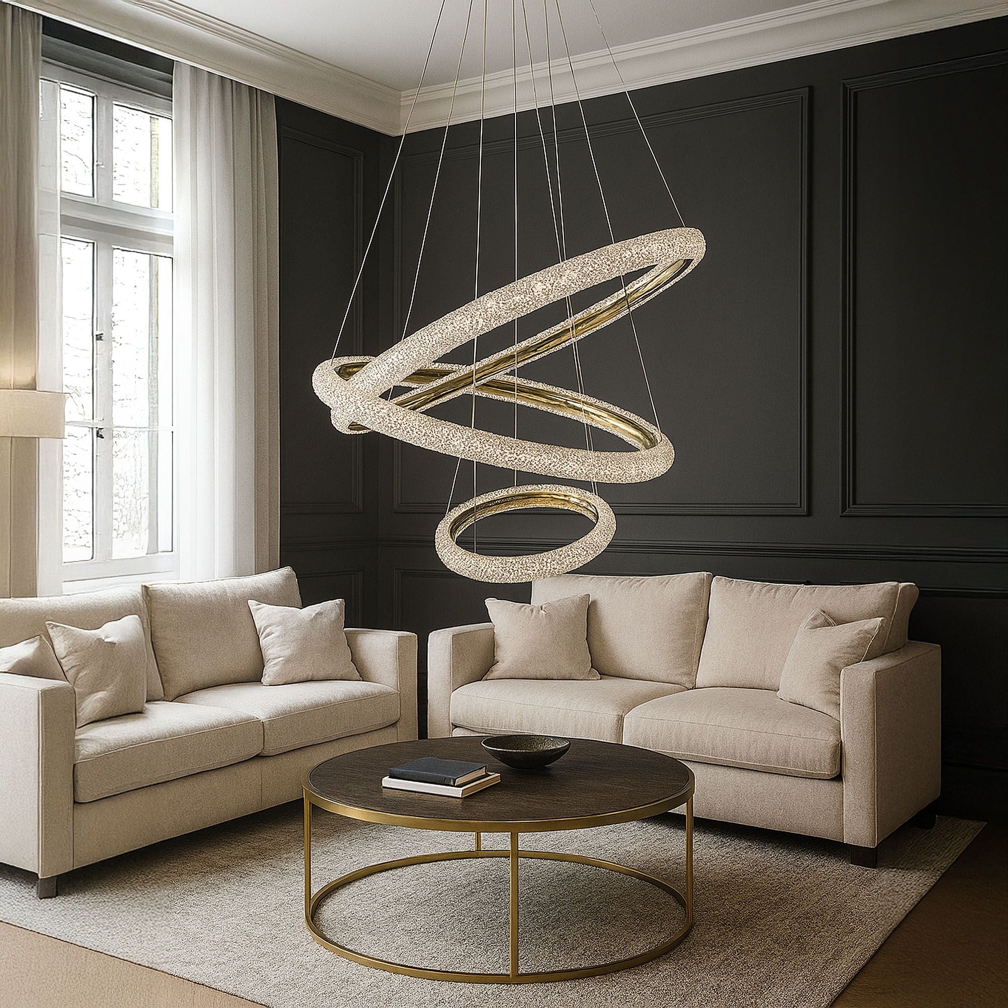 Lampa Sufitowa Wisząca Led Lhj042-cp3 Złota  6