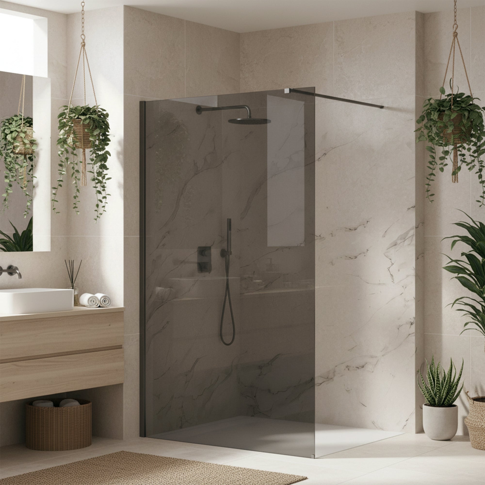 Kabina prysznicowa Walk-In Rea Flexi Grey / Tytan 100  3