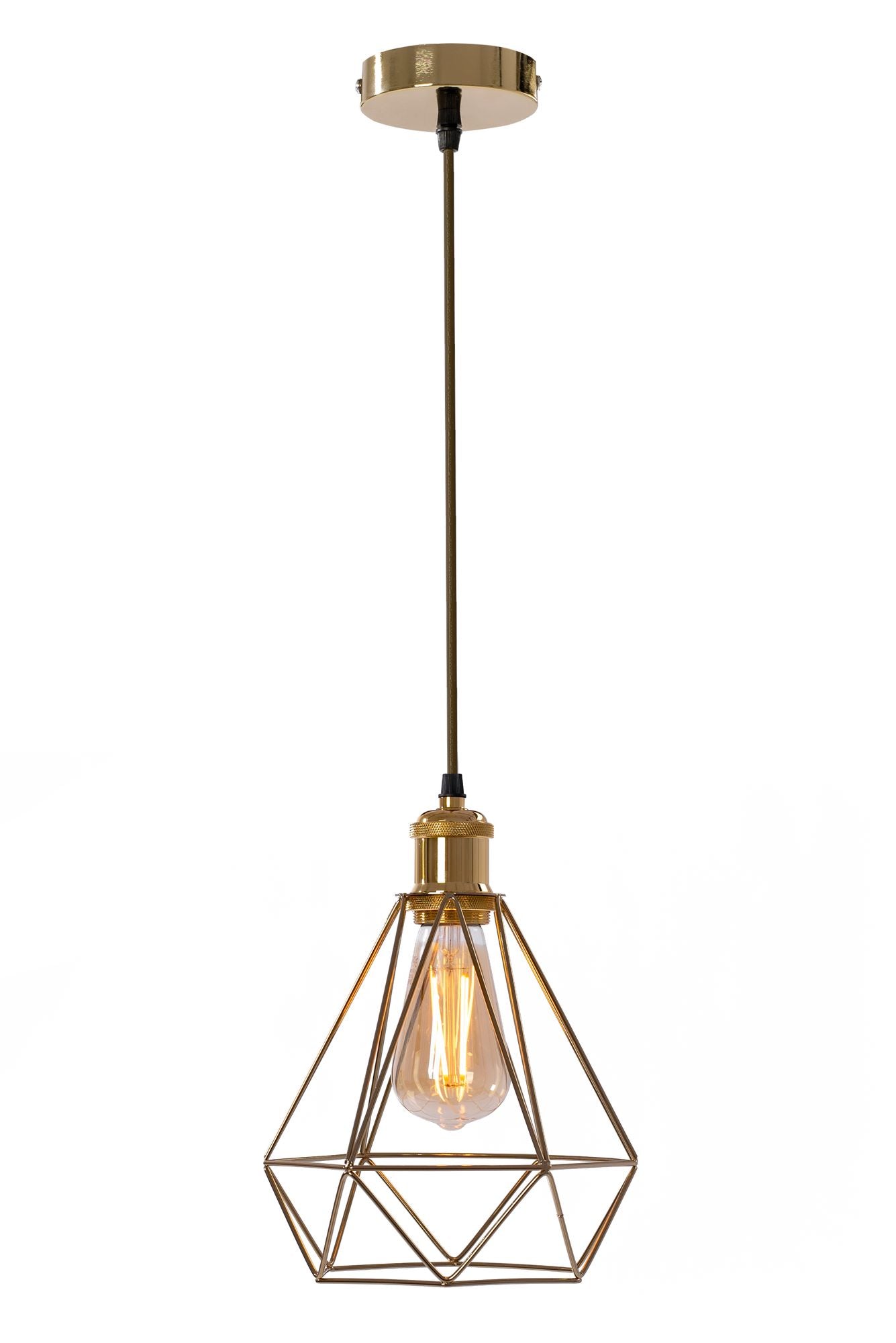 LAMPA WISZĄCA DIAMENT  392197 Jasno Złota