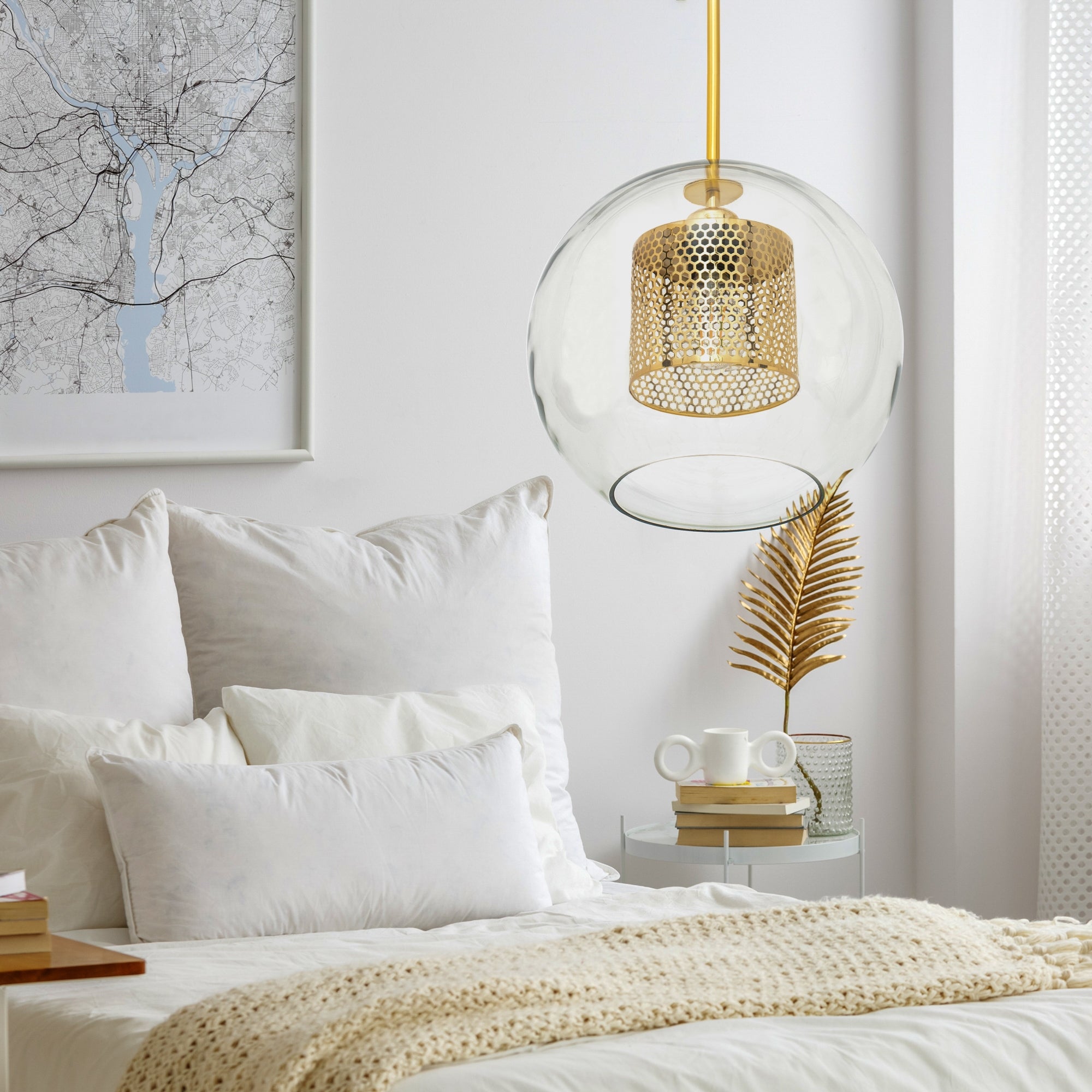Lampa wisząca szklana loft APP554-1CP 20cm Złota  5