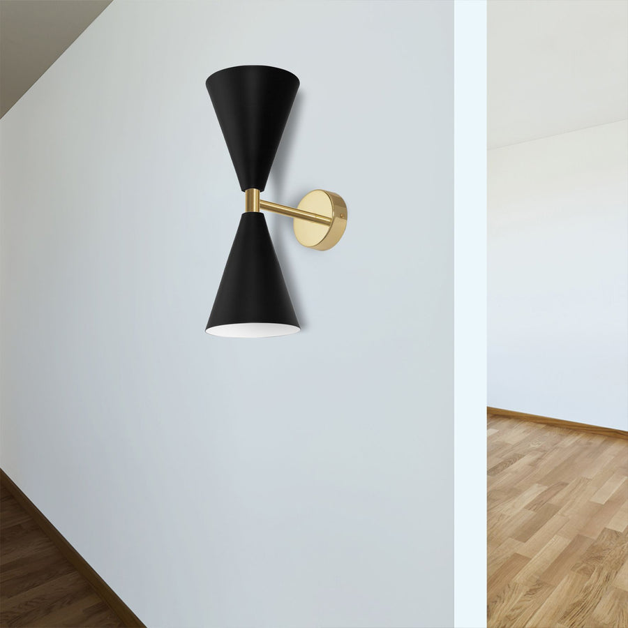 LAMPA ŚCIENNA KINKIET APP1140-2W Czarno-złota