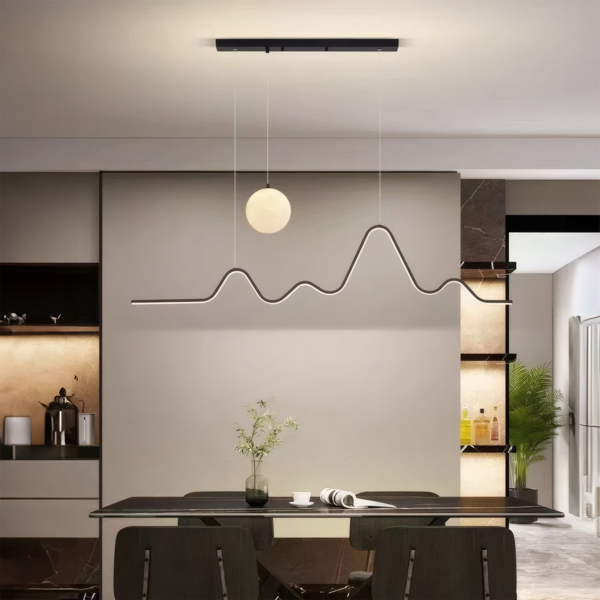 Lampa Wisząca Led Lhj033-cp 120 Cm Czarna  2