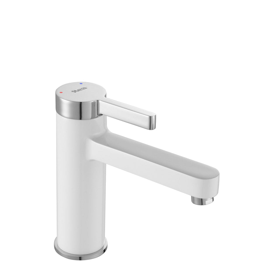 Bateria Umywalkowa REA POLO Biała-Chrom Niska