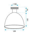 Lampa sufitowa lustrzana  APP1303-1C Czarna  11