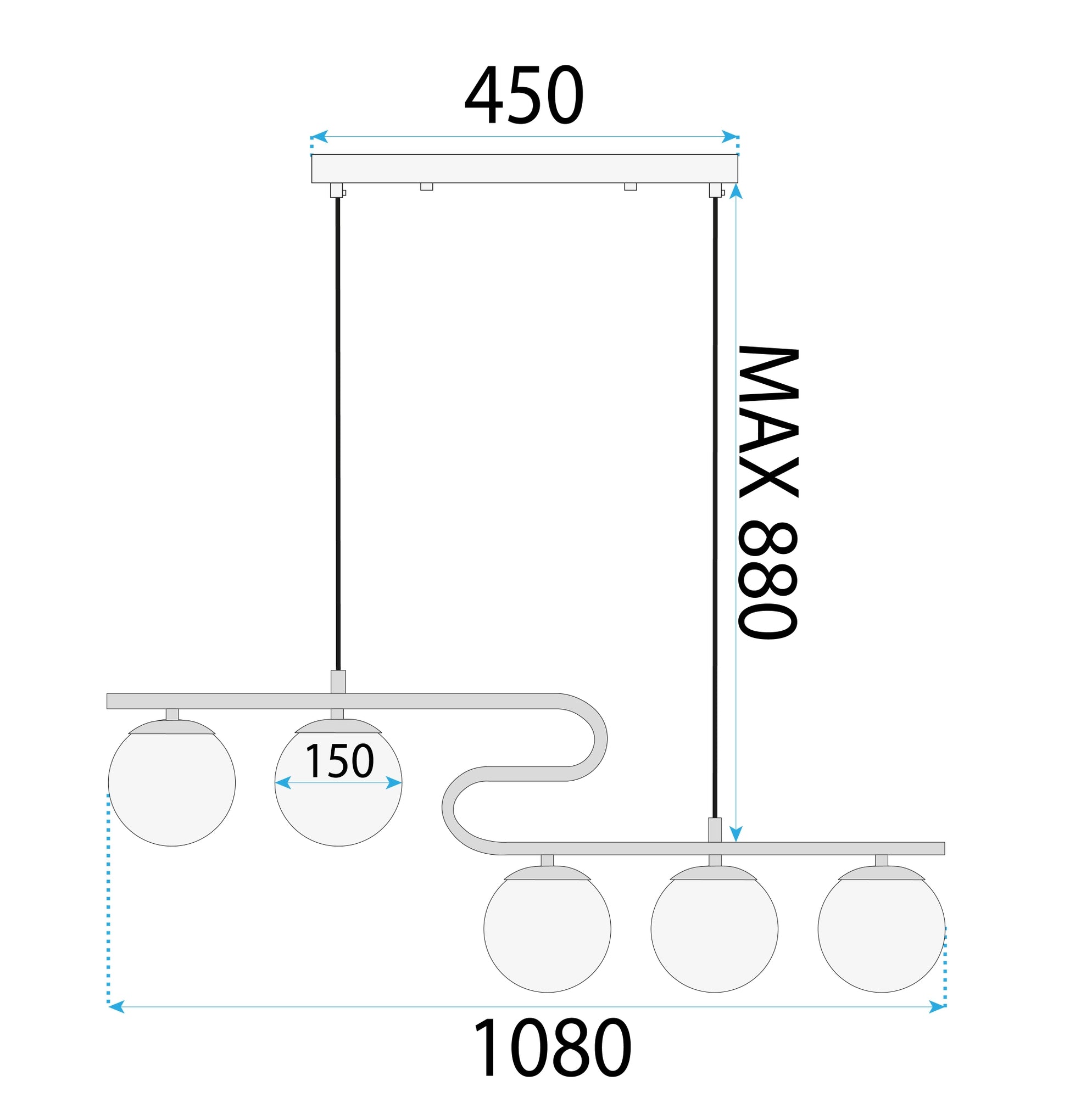 Lampa Sufitowa Wisząca Gold APP1599-5CP  7