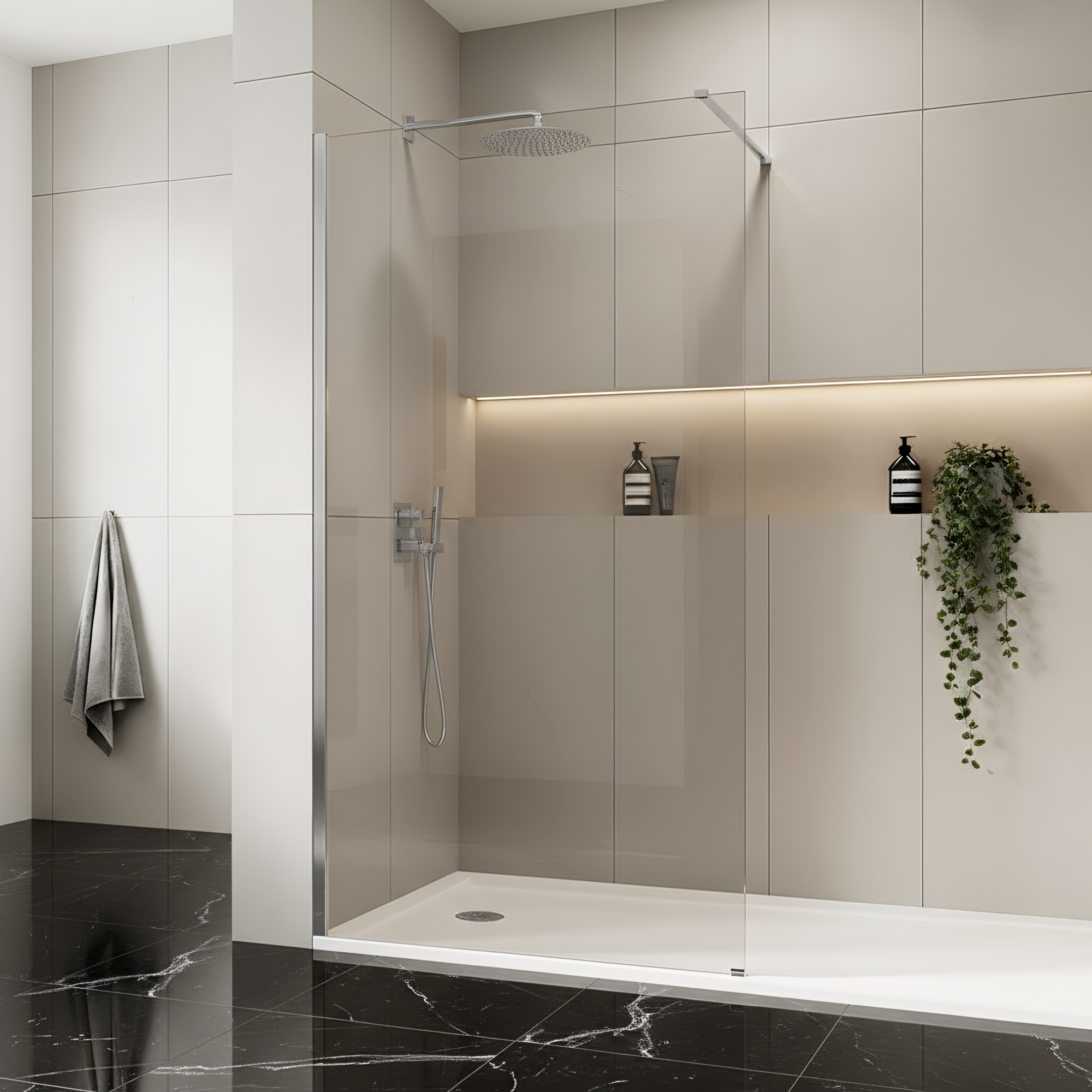 Kabina Prysznicowa Walk-in Rea Flexi Transparent / Chrome 130  3