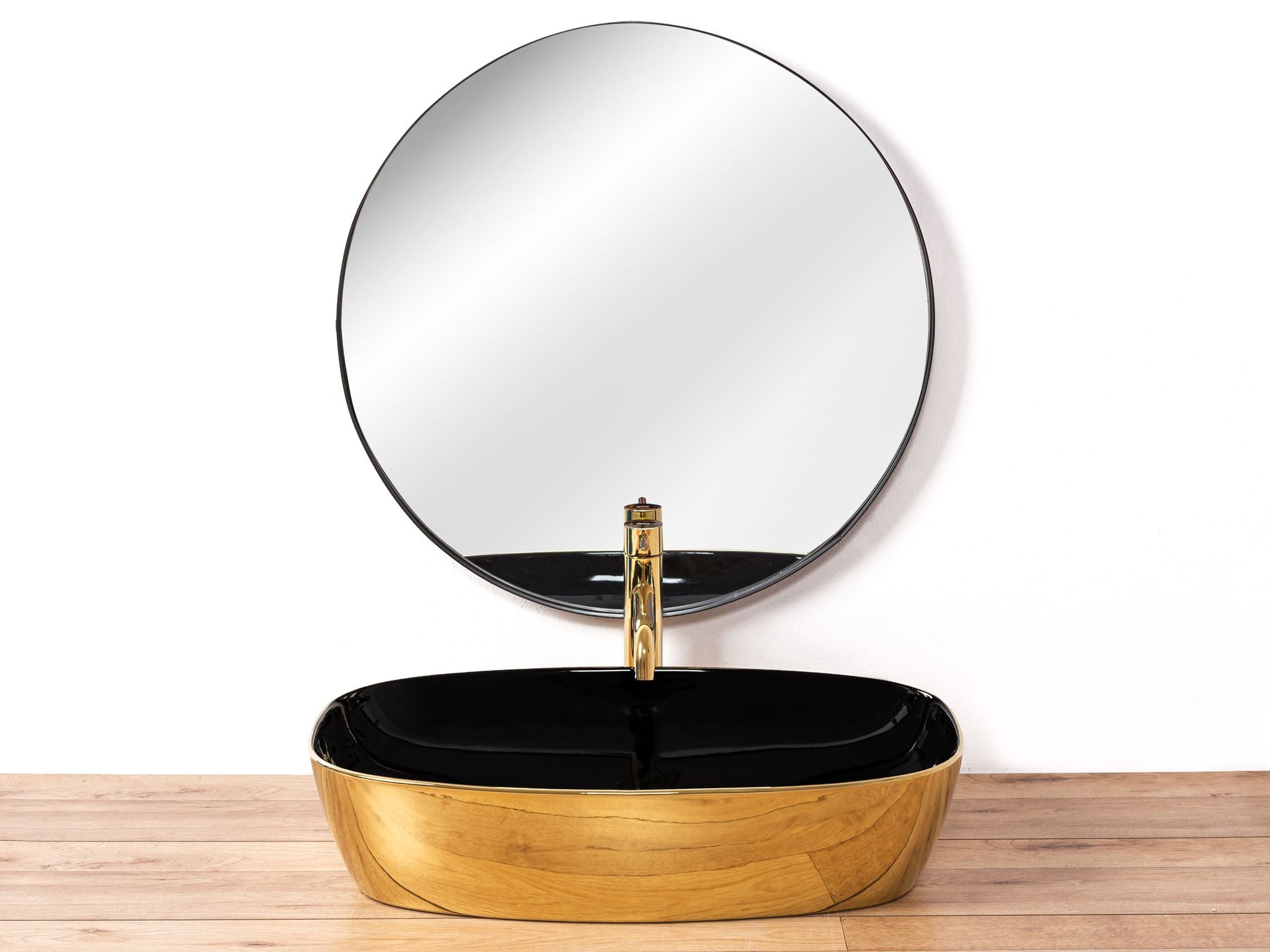 Umywalka Ceramiczna Nablatowa Rich Gold/Black