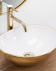 Umywalka nablatowa Rea Sofia Gold / White