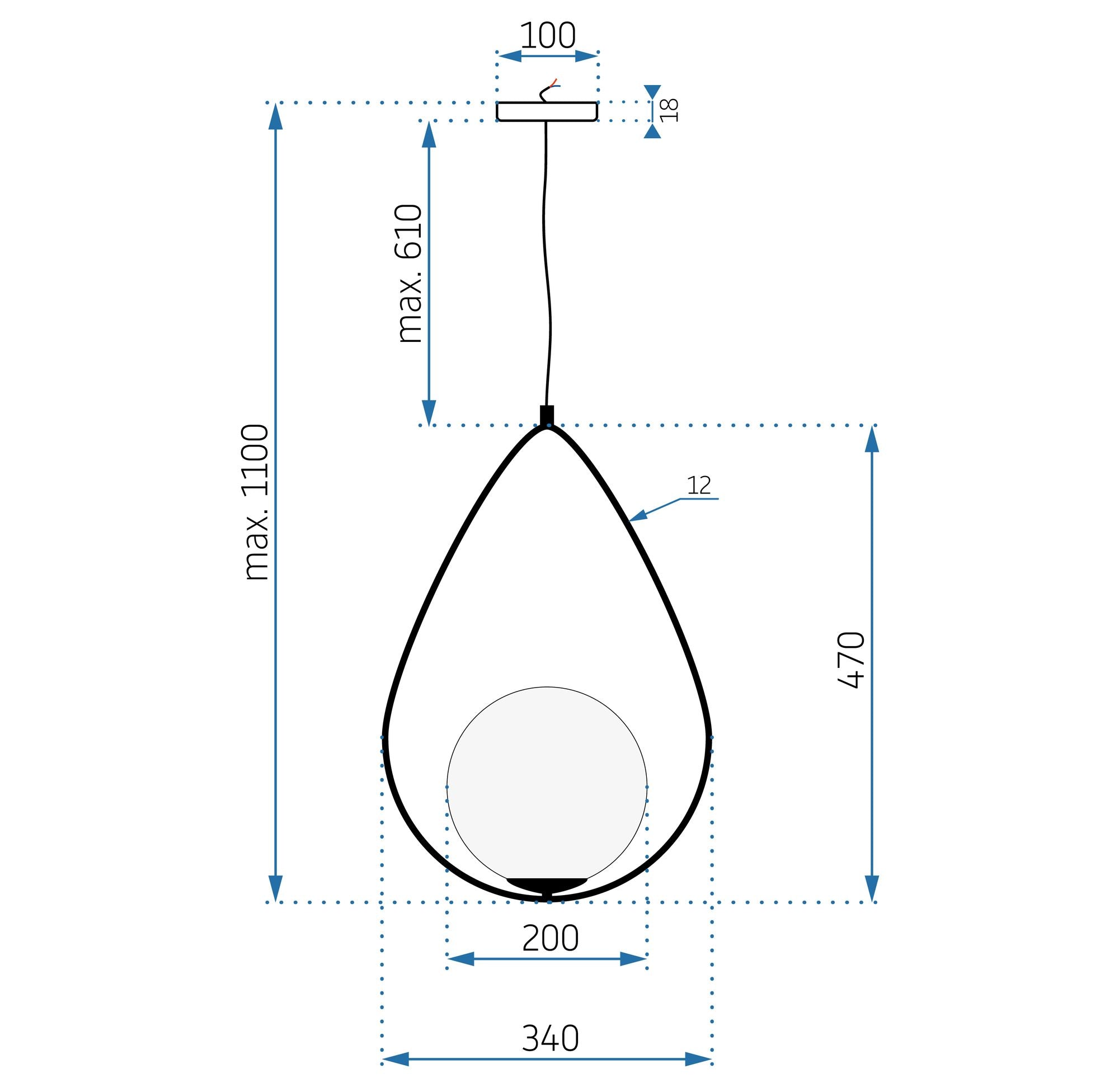 Lampa sufitowa nowoczesna loft APP938-1CP Czarna