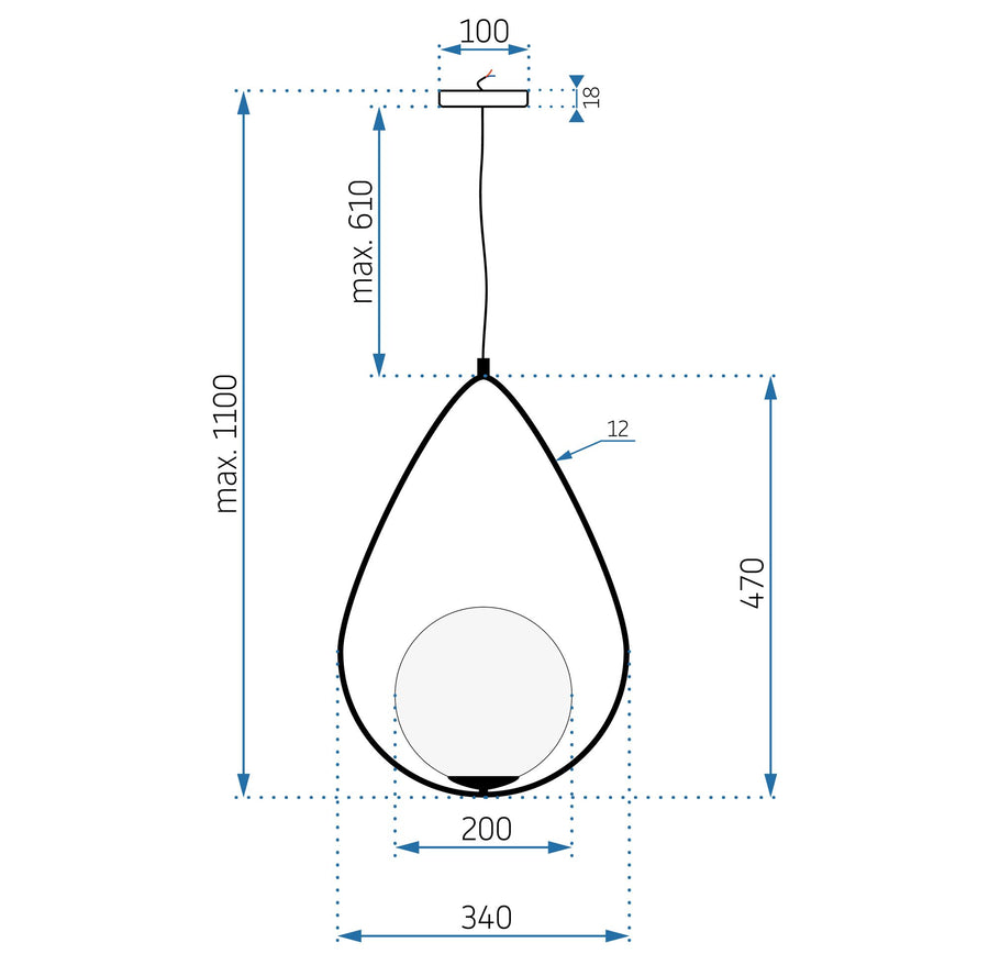 Lampa sufitowa nowoczesna loft APP938-1CP Czarna