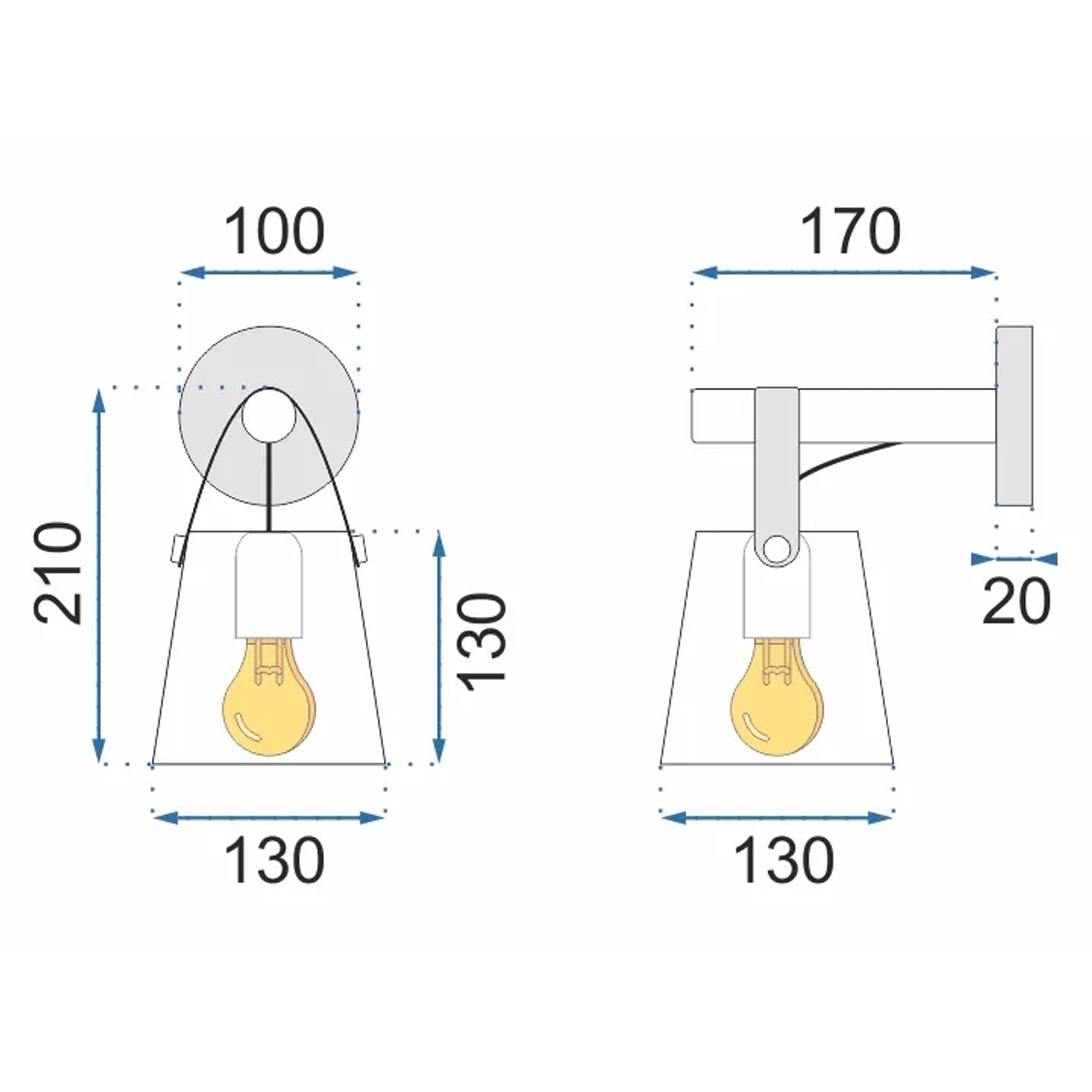 Lampa Kinkiet Ścienny Metalowy Z Paskiem APP466-1W Czarna  5