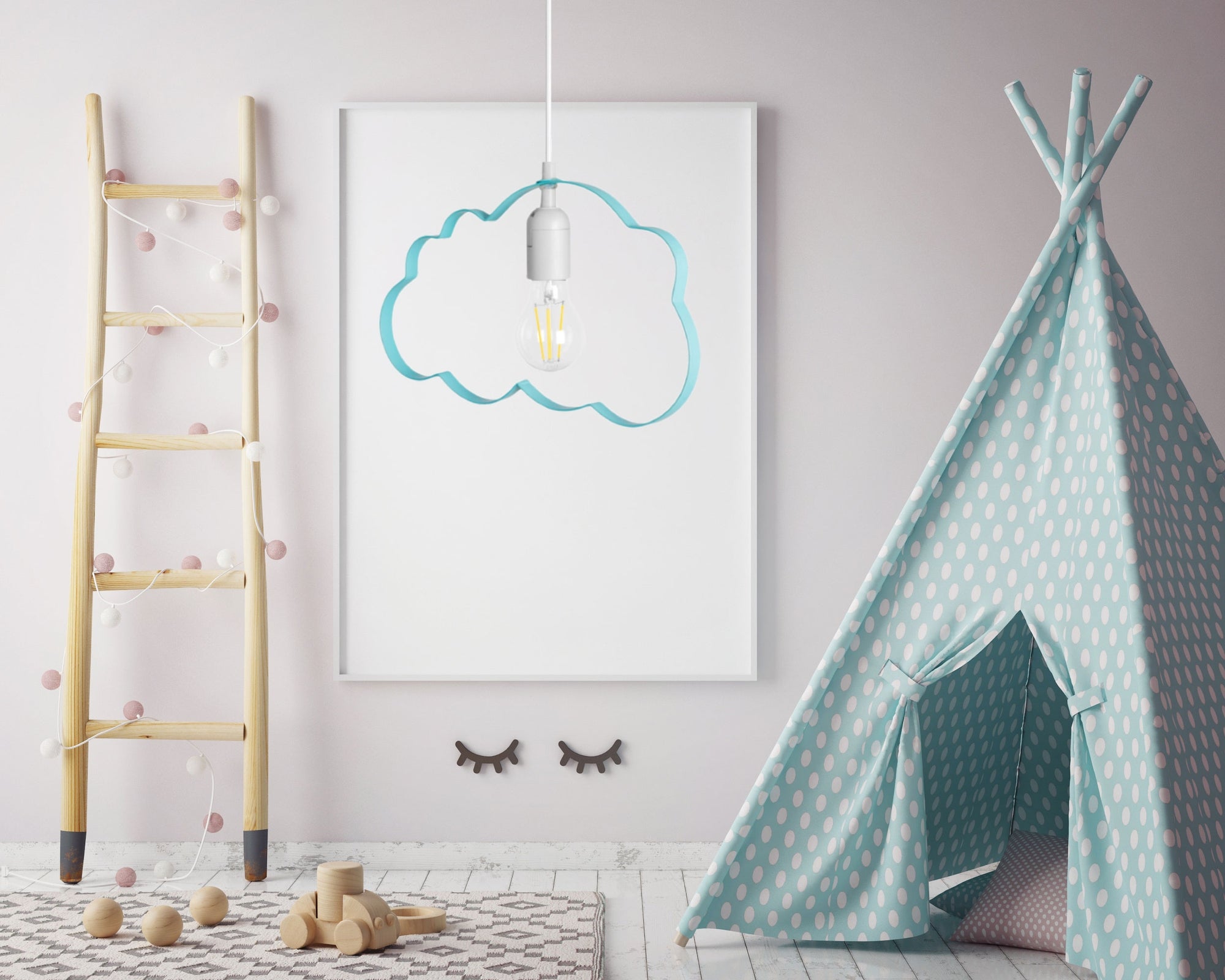 LAMPA WISZĄCA CHMURKA BŁĘKITNA  2