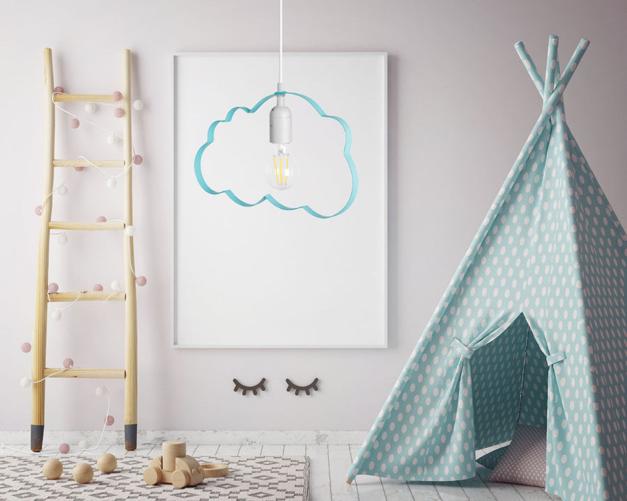 LAMPA WISZĄCA CHMURKA BŁĘKITNA