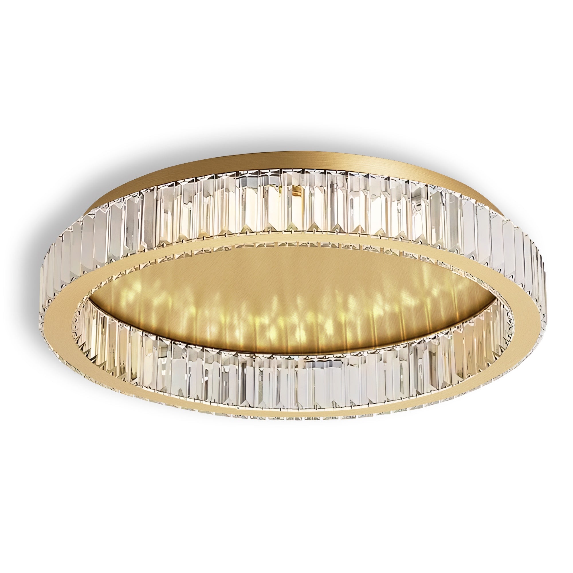Lampa Kryształowa Plafon App1724-c 60cm Złota Szczotkowana  1