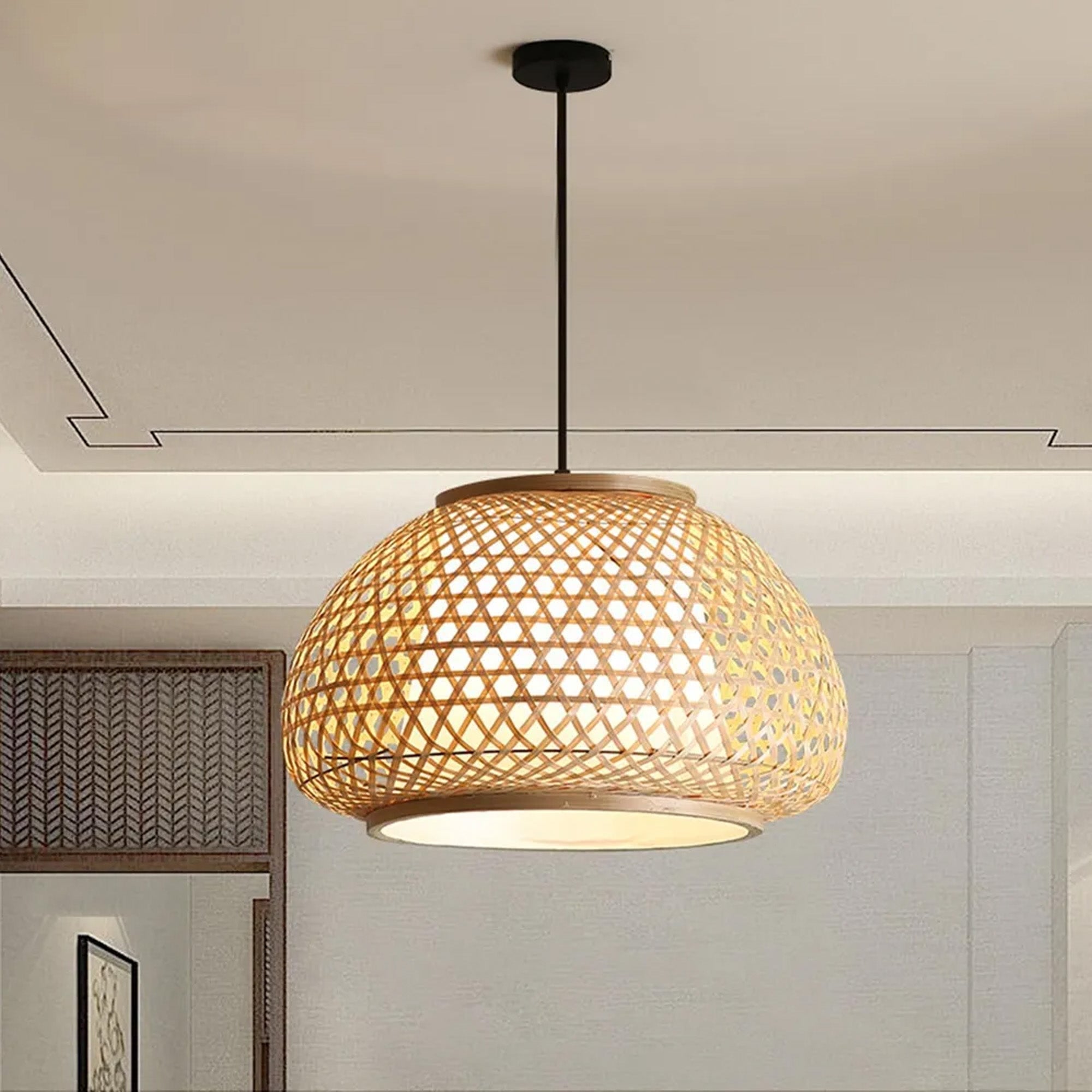 Lampa Wisząca Bambusowa APP1648-1CP  3