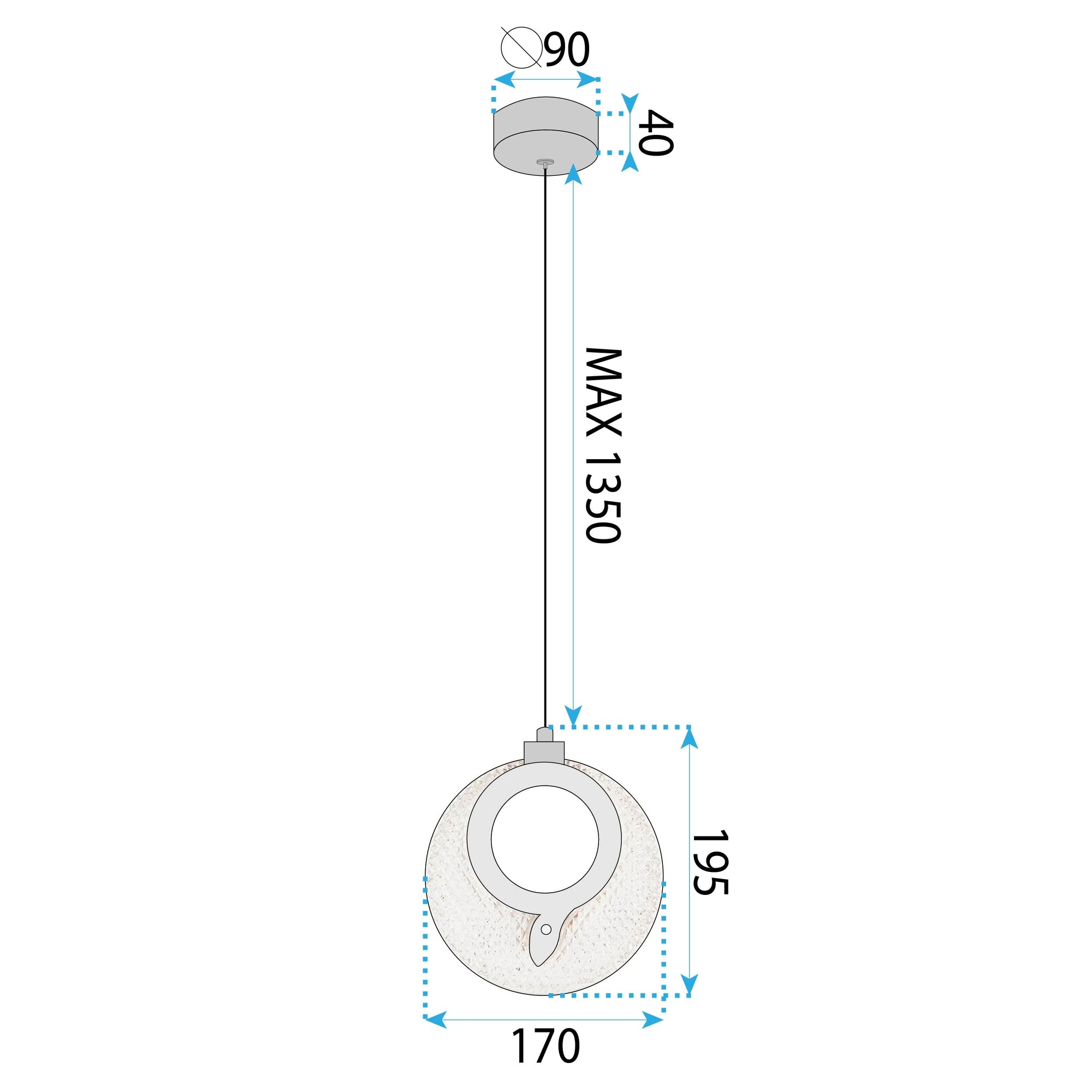 Lampa Wisząca Kryształowa Led Lhj110-1cp Jasne Różowe Złoto  8