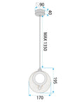 Lampa Wisząca Kryształowa Led Lhj110-1cp Jasne Różowe Złoto  8