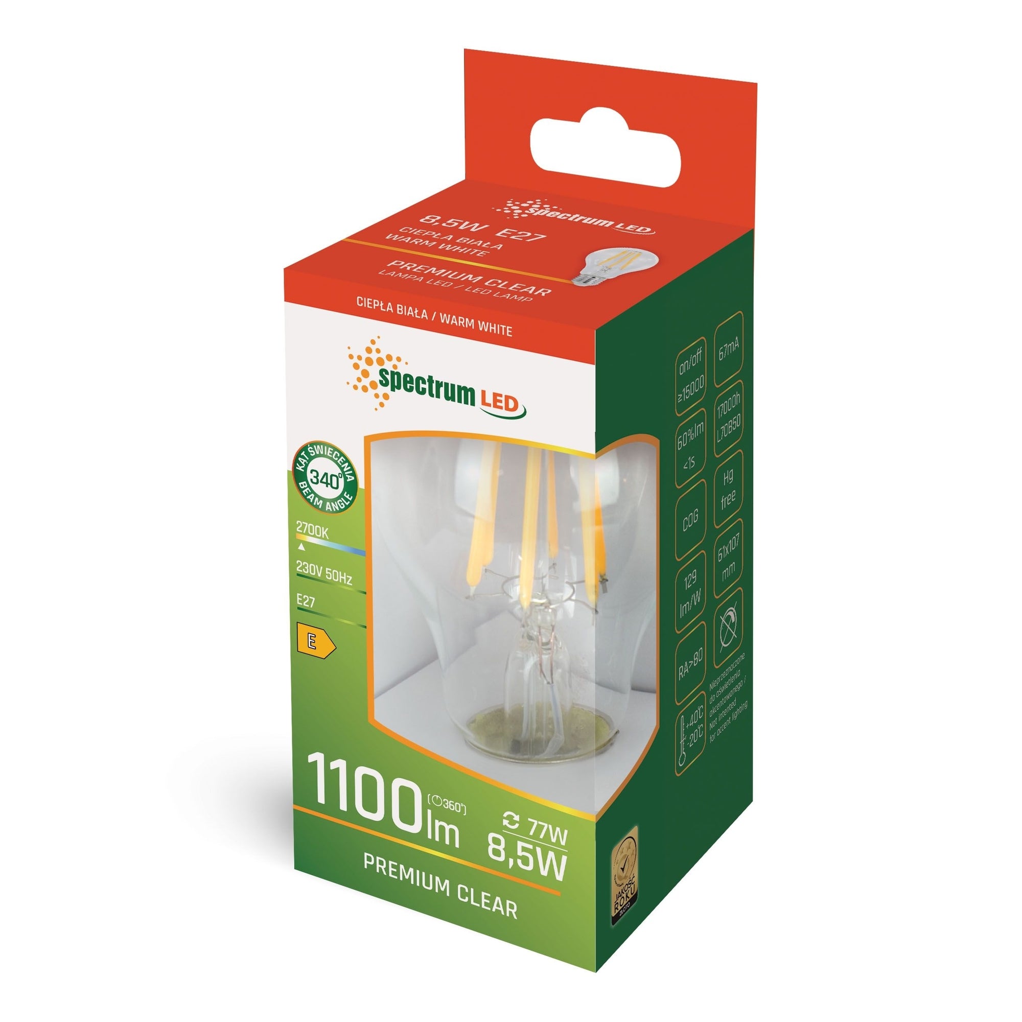 Żarówka Led Gls E-27 8,5w Woj+14595  3