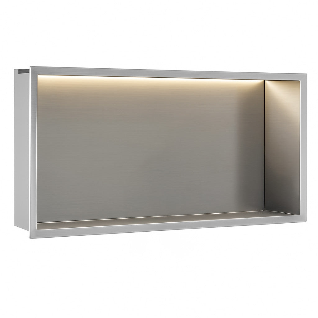 Półka Wnękowa Łazienkowa Led 30x60 Stal Szczotkowana  1