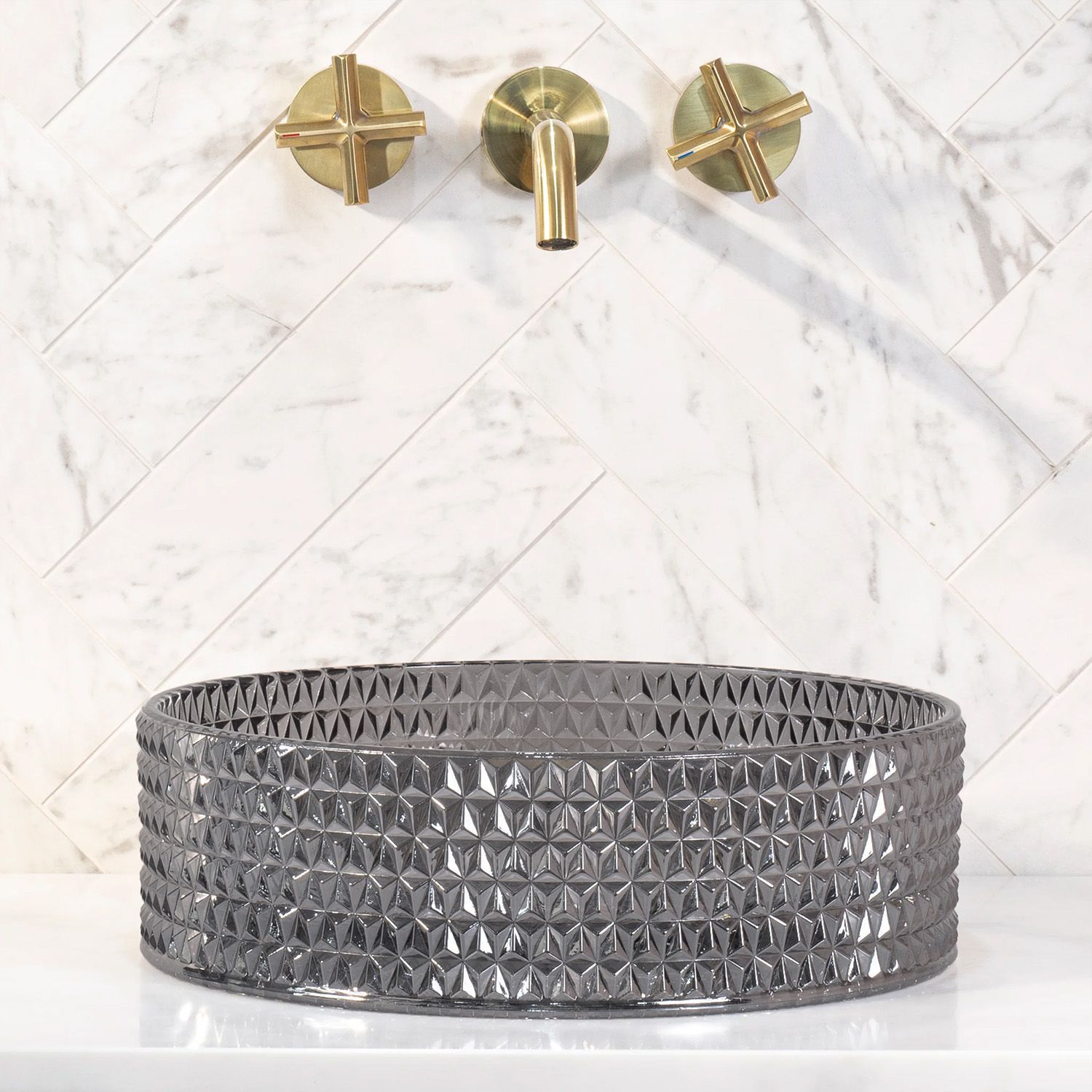 Umywalka nablatowa Rea Cristal Black