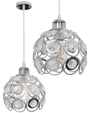 LAMPA WISZĄCA SUFITOWA KRYSZTAŁOWA APP207-1C CHROM