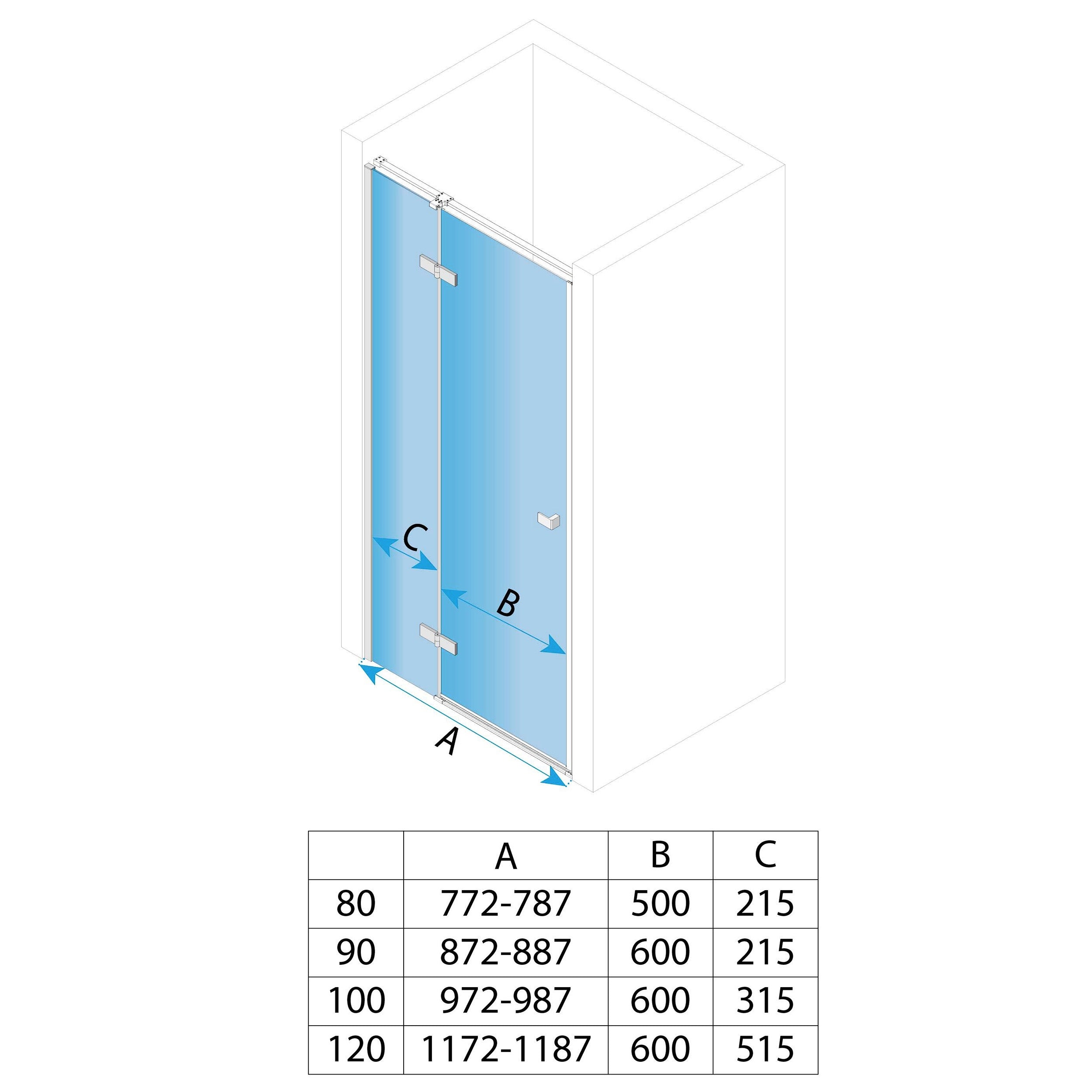 Drzwi prysznicowe Rea Atlas 120 Chrome prawe 4