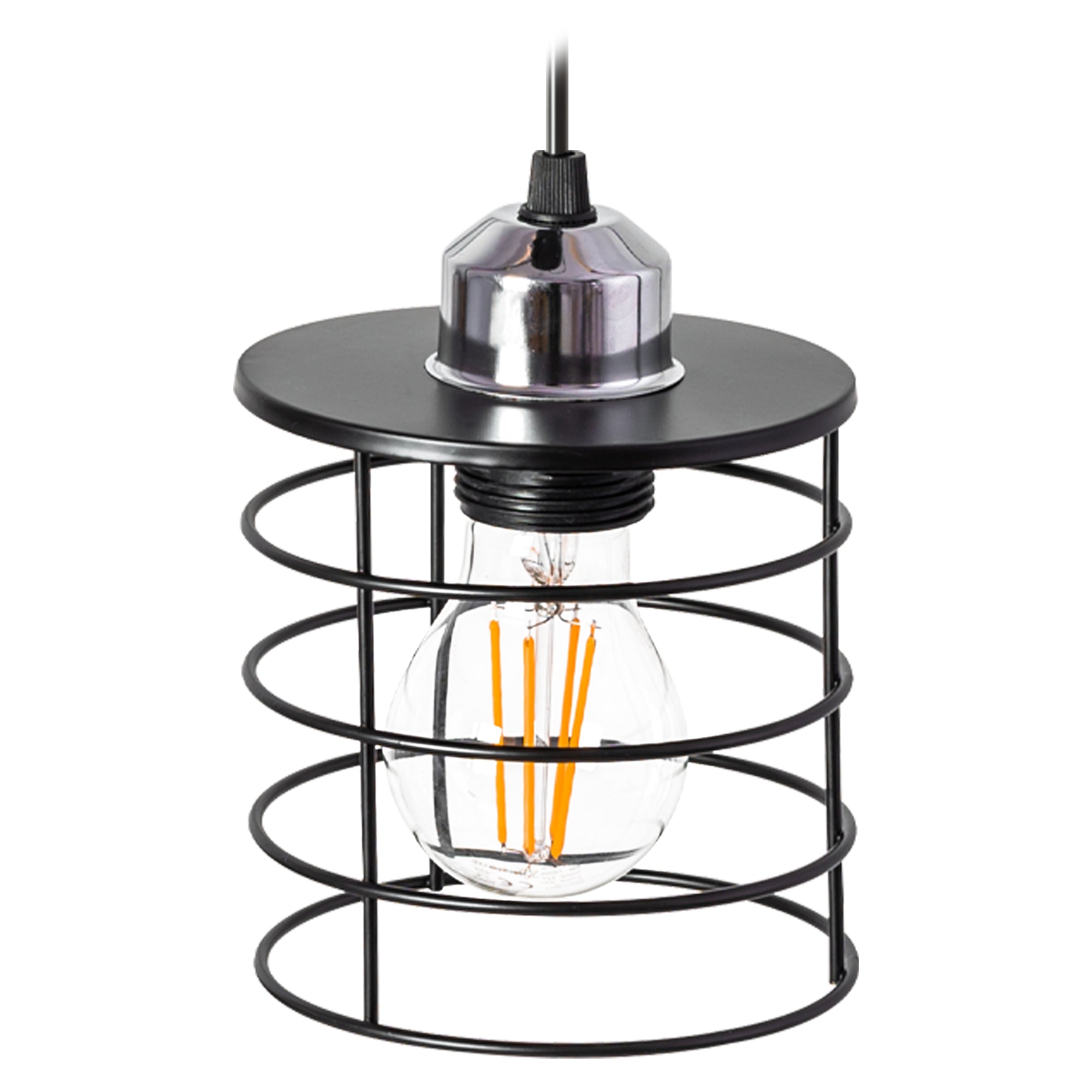 Lampa Sufitowa Wisząca Potrójna Metalowa Loft 392204 Czarna  3
