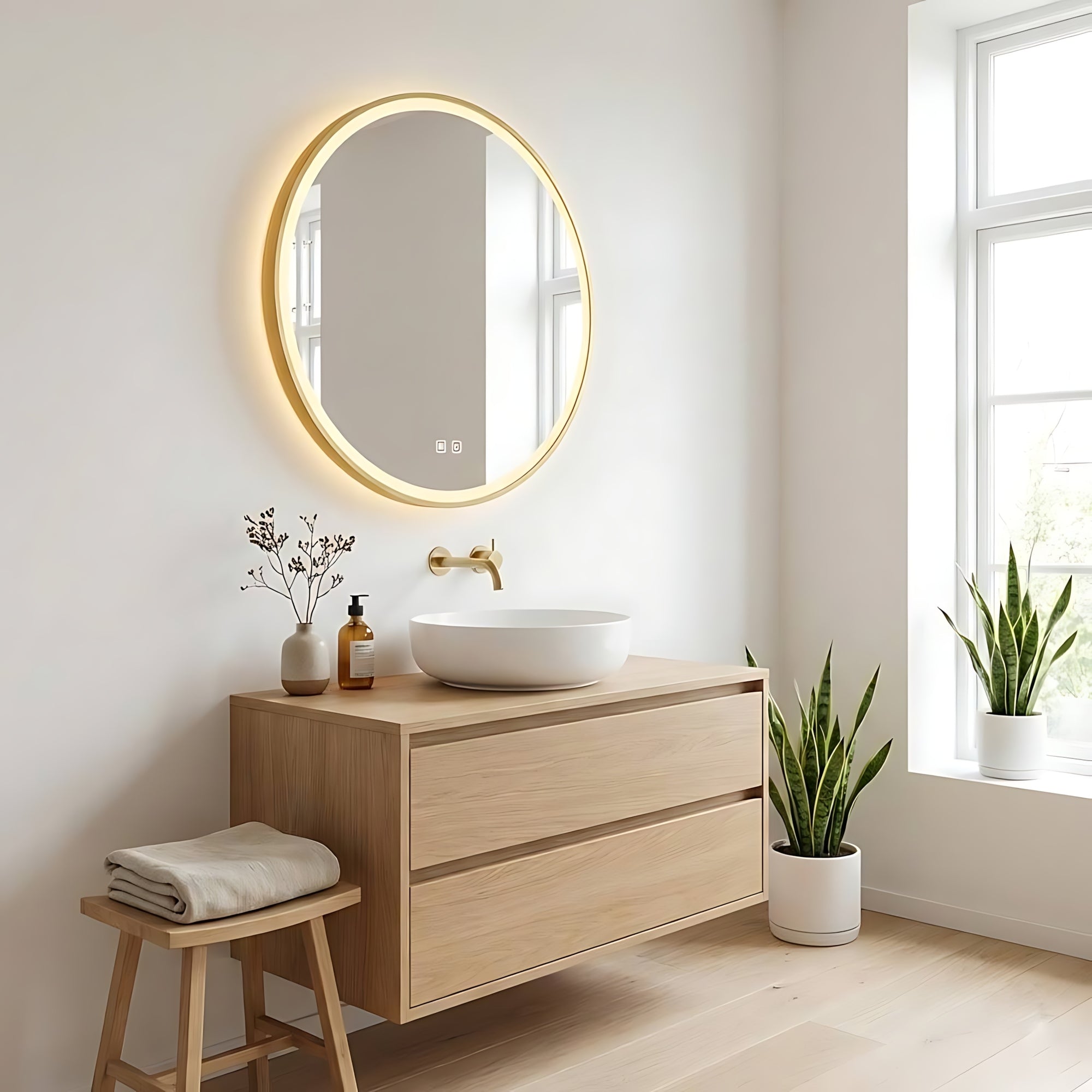 LUSTRO ŚCIENNE LED 60cm MMJ Złote  3