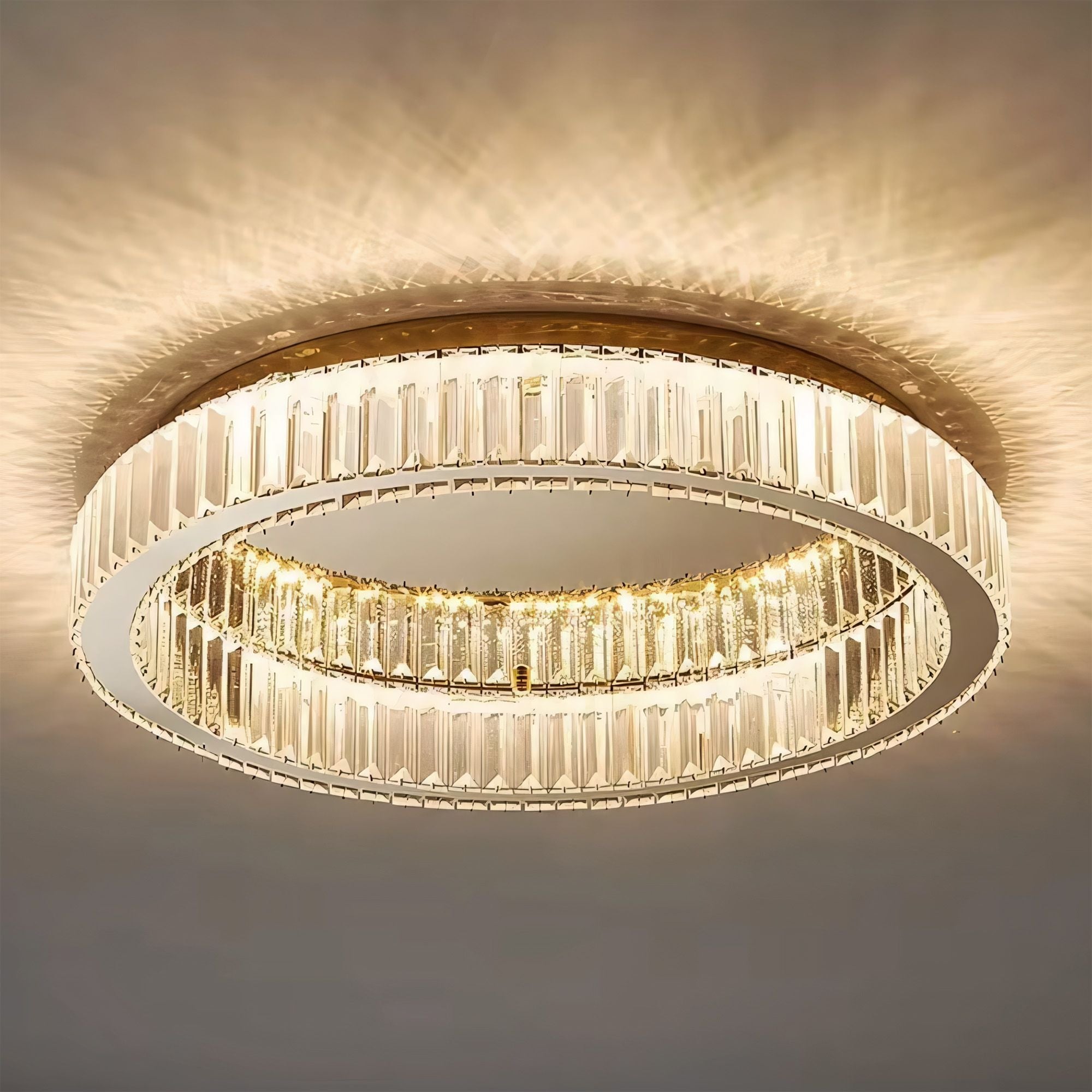 Lampa Kryształowa Plafon App1724-c 60cm Złota Szczotkowana  4