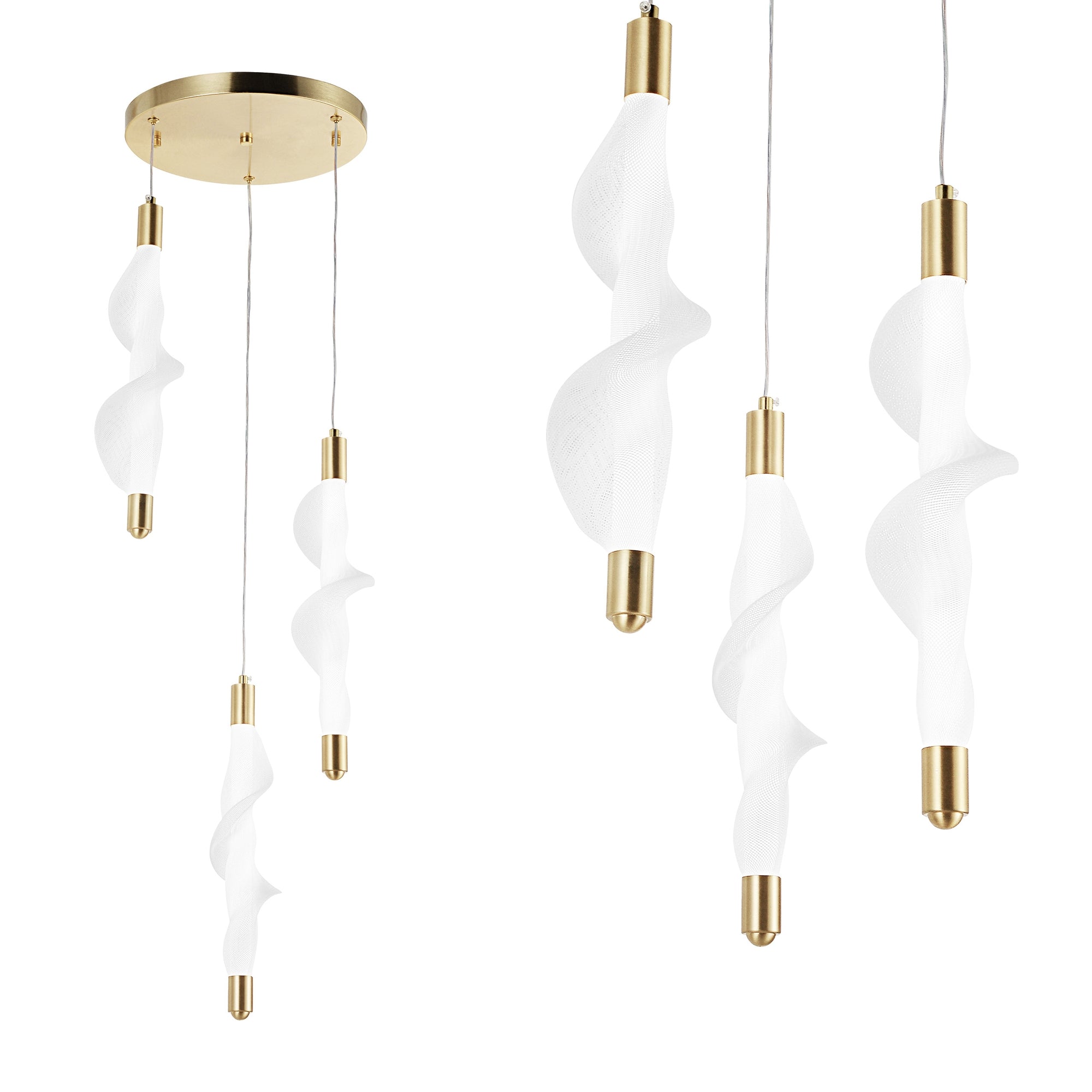 Lampa Wisząca Led G009-3cpr Biały/złoty  1