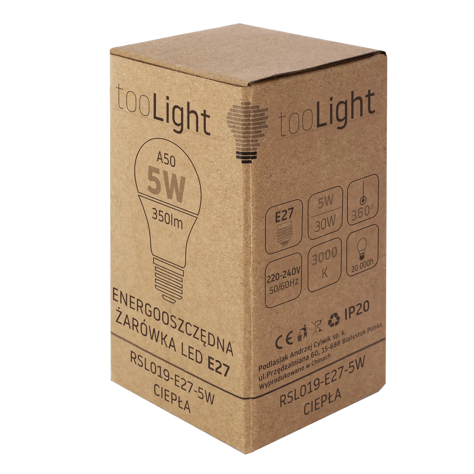 Żarówka LED Ciepła E-27 5W RSL019