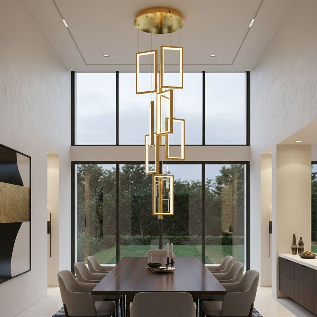 Lampa Sufitowa Wisząca Led Lhj090-7cp Złota  7