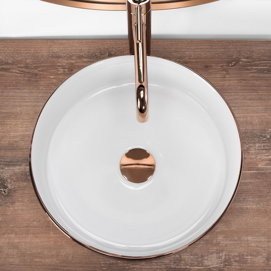 Umywalka nablatowa Rea Sami Brush Rose Gold