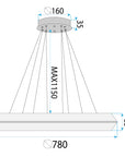 Lampa Sufitowa Wisząca Led App1769-cp Złota 80cm  11