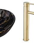 Zestaw Sofia black marble + bateria wysoka Lungo gold + korek uniwersalny złoty