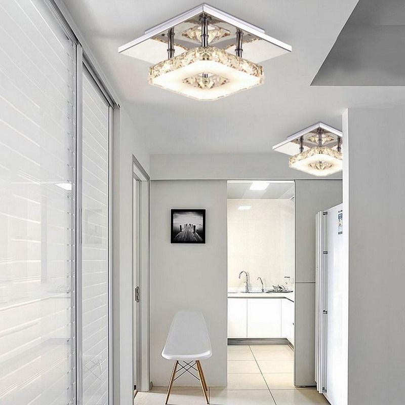 Lampa Sufitowa Kryształowa Kwadratowa Plafon Glamour 8W APP405-C APP406-C  2