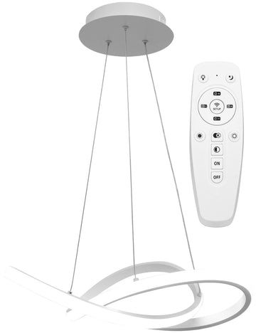 Lampa Sufitowa Wisząca Ring Nowoczesna LED + Pilot APP392-CP Biała