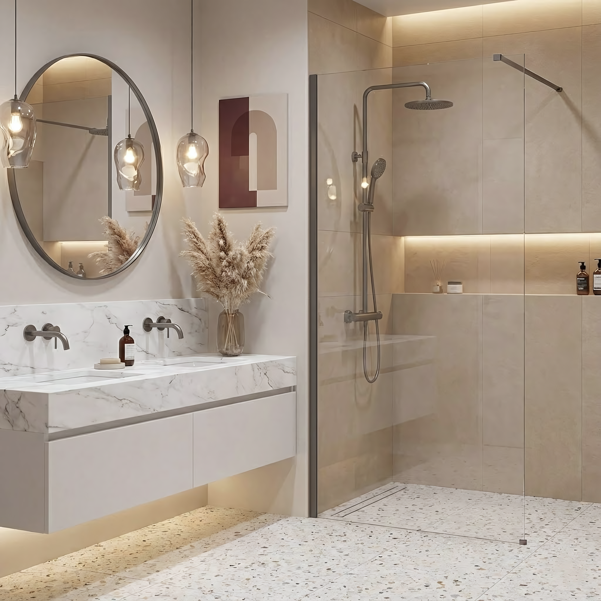Kabina prysznicowa Walk-In Rea Flexi Transparent / Tytan 80  10