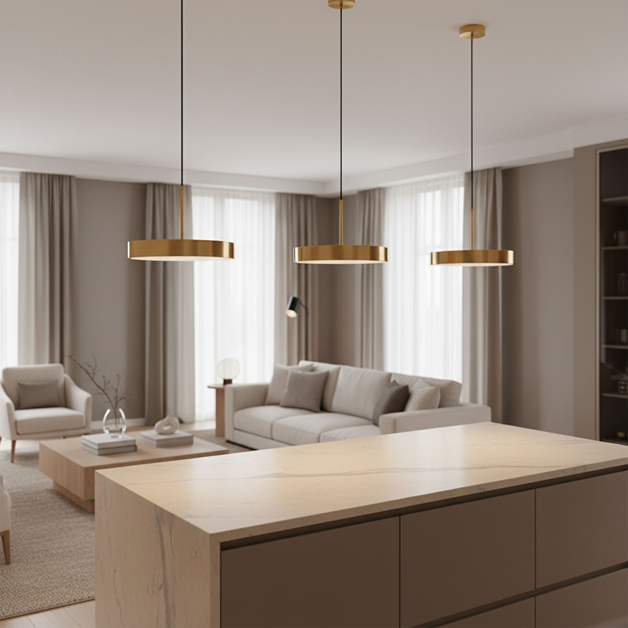 LAMPA SUFITOWA WISZĄCA LED APP1687-1CP 30CM ZŁOTA SZCZOTKOWANA  4