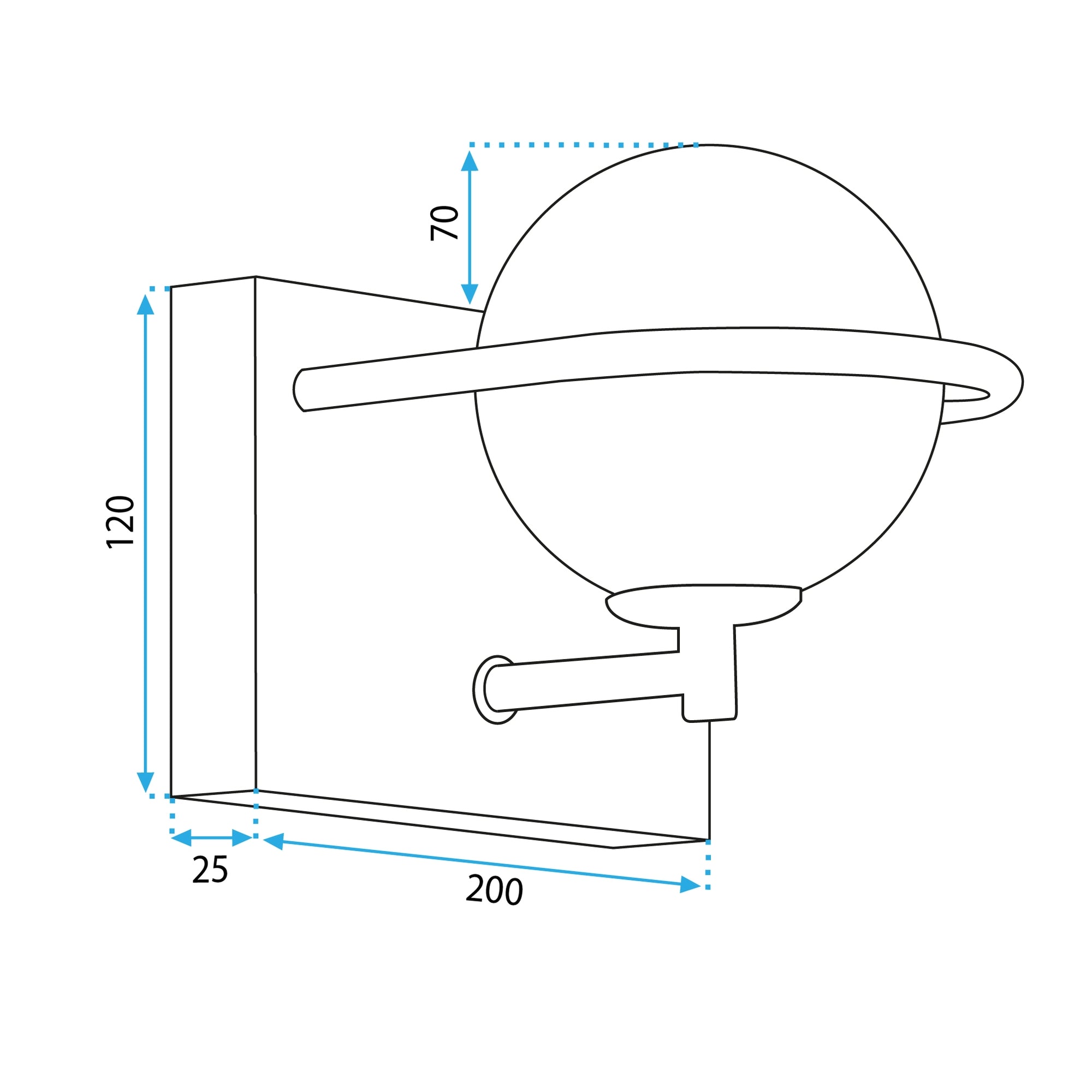 LAMPA ŚCIENNA KINKIET APP1300-1W Czarno Złota  8