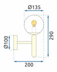 LAMPA ŚCIENNA KINKIET APP894-1W  Złota