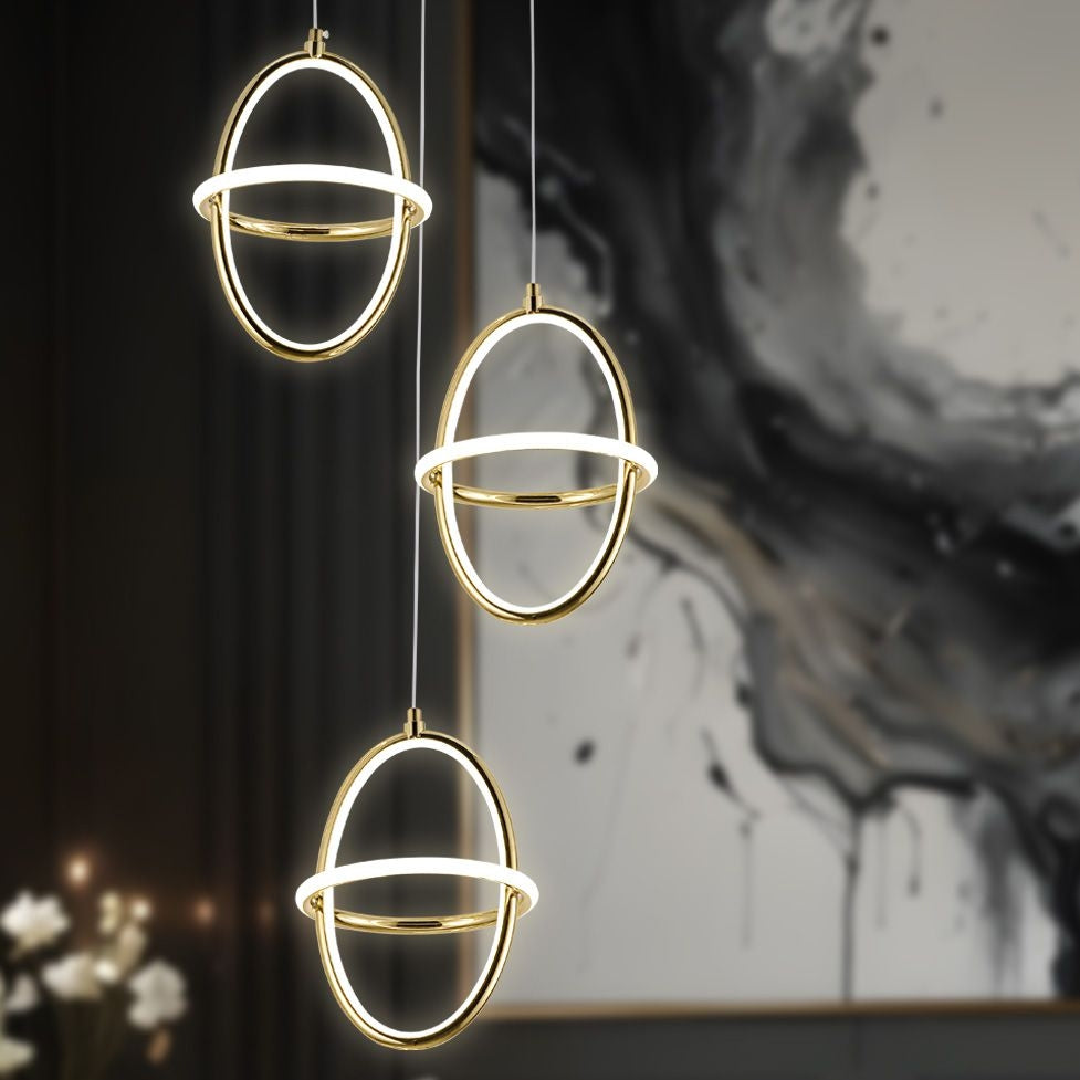 Lampa Wisząca Led G064-3cpr Złota  9